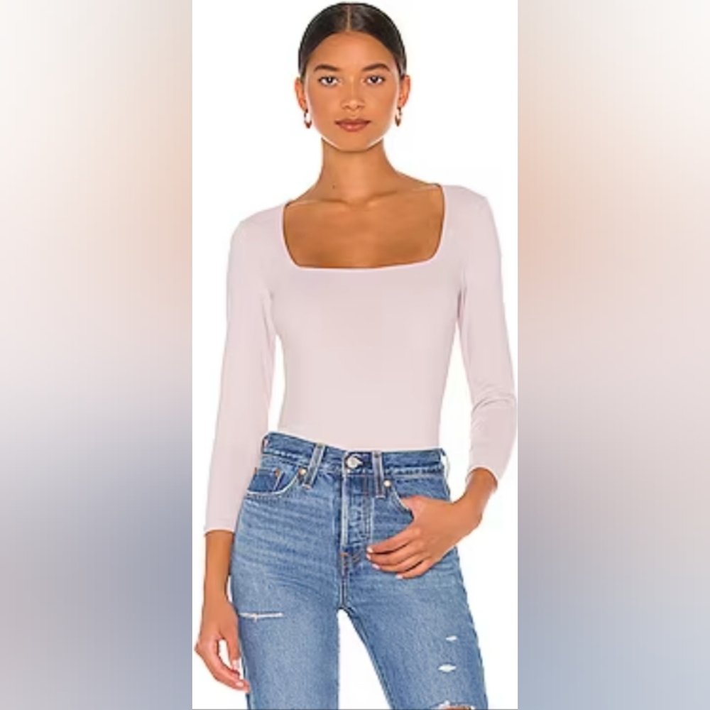 Free People Truth Or Square Bodysuit in Silverberry
